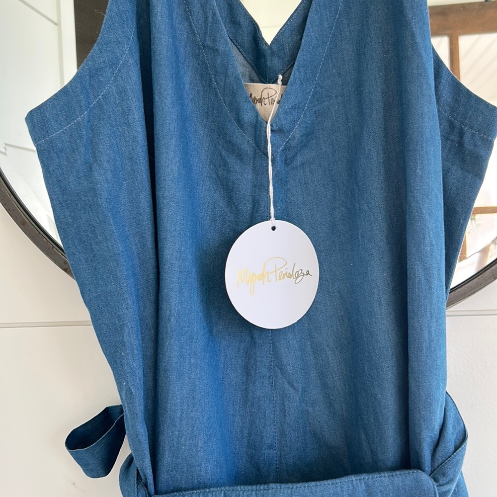 One Size Myrah Penaloza Denim Stonewashed Kundalini Playsuit